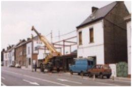 Garage Autolux - Montage de la charpente en acier